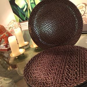 Dark Chocolate Lacquer Chargers.